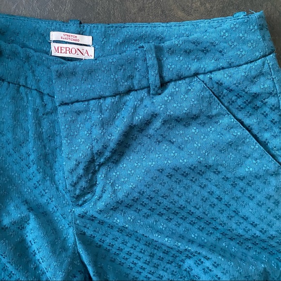 Patterned dark teal trousers - Picture 5 of 6